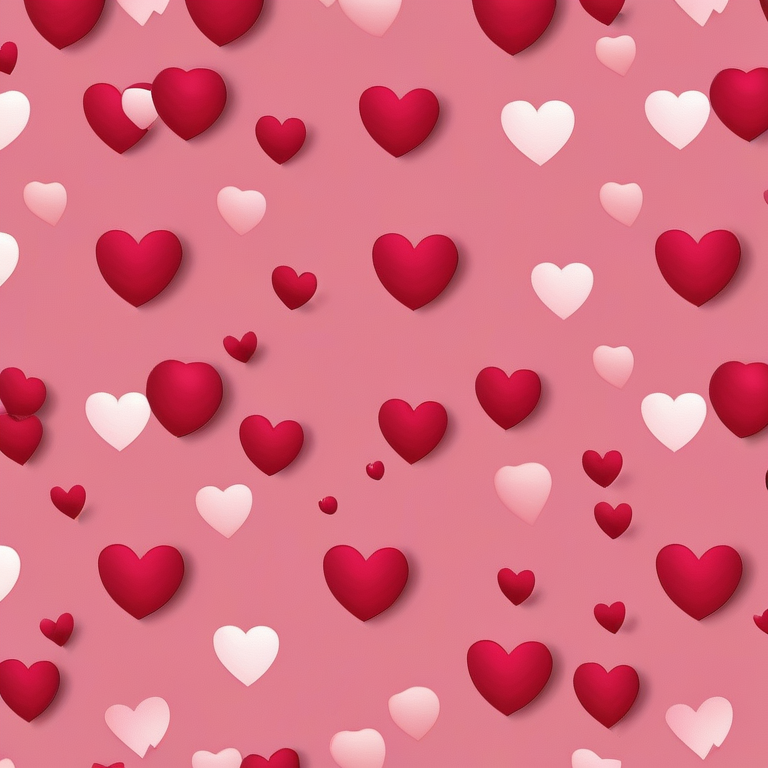 Colorful Hearts Floating on a Soft Pink Background for Romantic Occasions