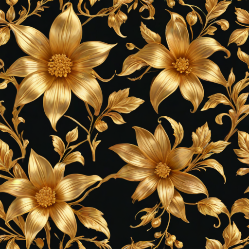 gold flowers png