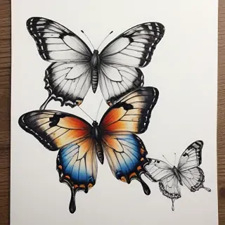 drawing butterflies