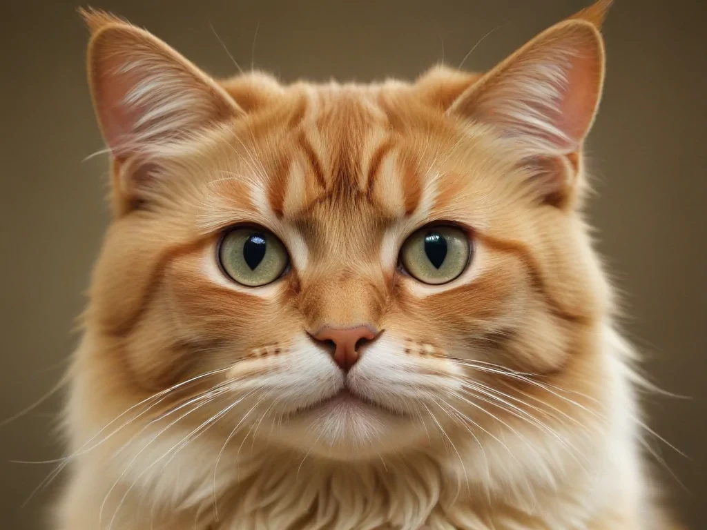 A Close-Up Portrait of a Majestic Ginger Cat with Striking Green Eyes
