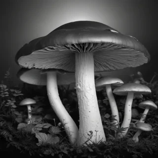 mushroom clipart black and white