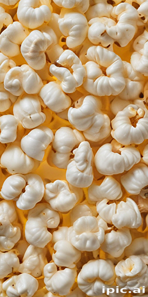 A Close-Up View of Fluffy, Popped Corn Kernels Ready for Snacking.
