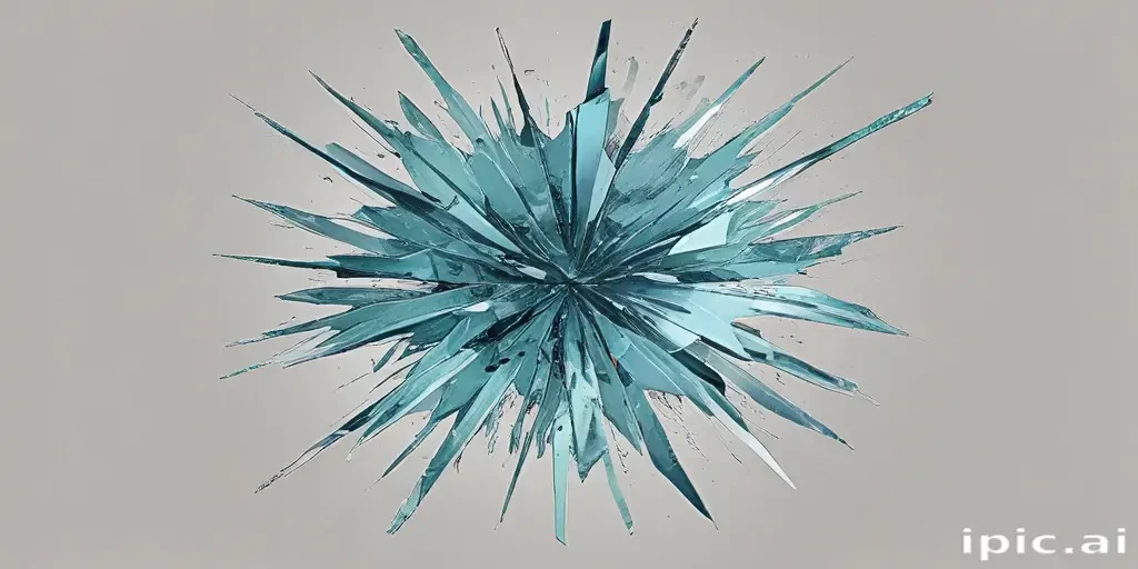 Radiant Geometric Starburst Sculpture with Sharp, Reflective ...