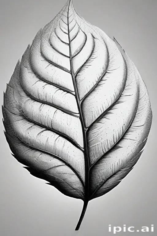 clipart of leaf black and white