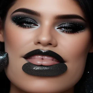 black with glitter