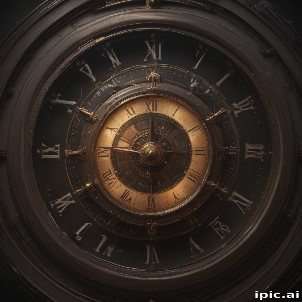 Intricate Antique Clock Design Featuring Roman Numerals and Elegant Details