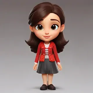 brunette cartoon character