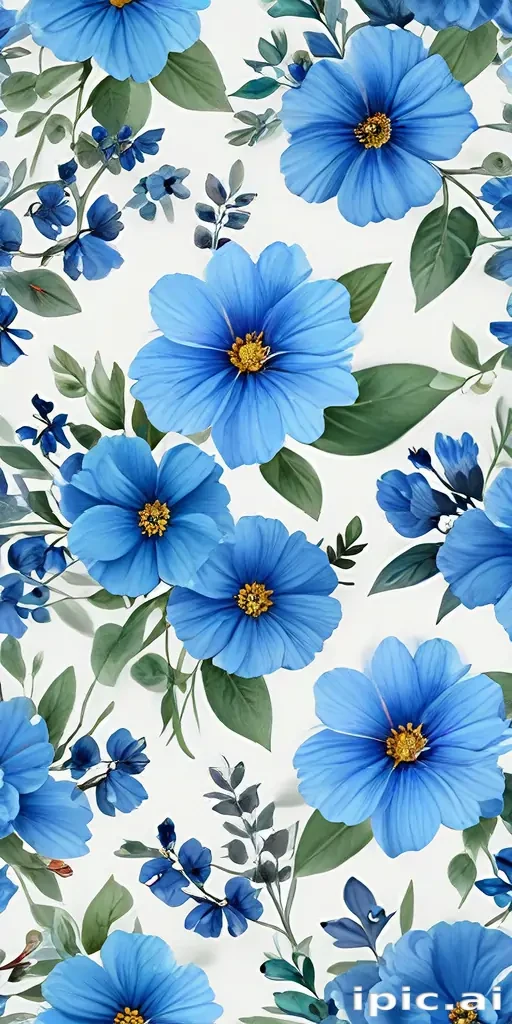 blue flowers transparent background