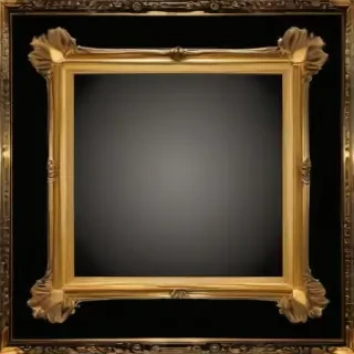 rectangle golden frame png