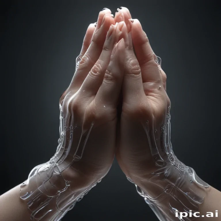 transparent praying hands