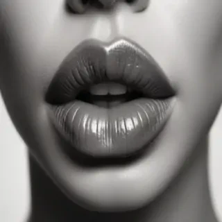 lips black and white clipart