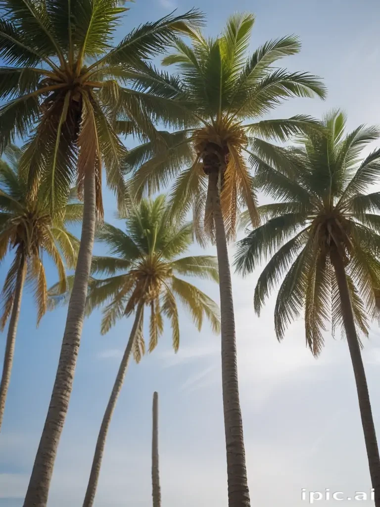 transparent palm trees