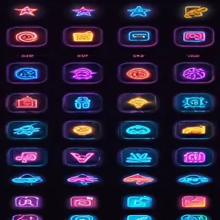 neon app icons
