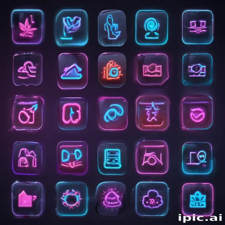neon app icons