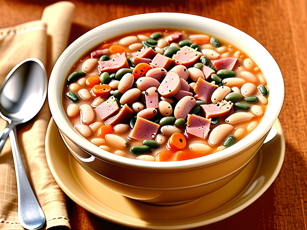 bean and ham soup calories