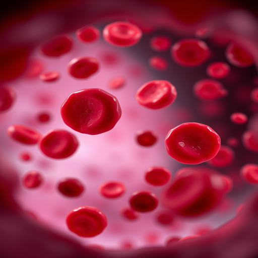 a highly detailed, close-up view of red blood cells flowing through a blood vessel, 50mm lens, f/2.8 aperture, ISO 200, 1/100s shutter speed, macro photographic style, high-resolution digital camera settings for enhanced clarity and depth