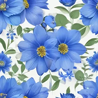 blue flowers transparent