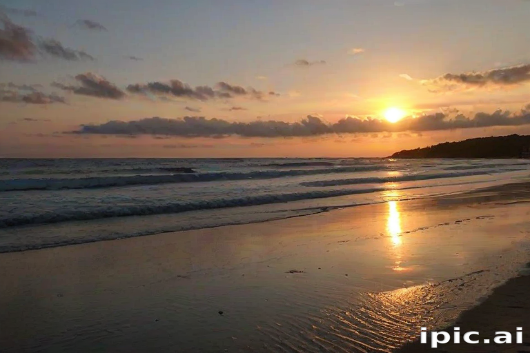 sun set on beach
