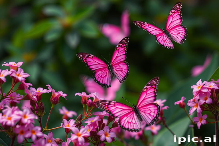 images of pink butterflies