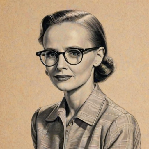 Stunning Jessica Tandy, pencil sketch, portrait of Pleasing woman 1936s in glasses, hair style beatnik, outline, clear lines, fine lines, 8k
