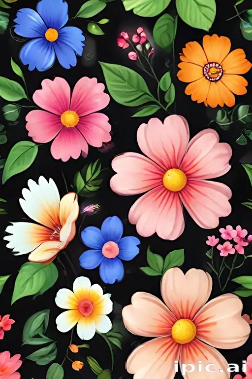 cartoon flowers transparent background