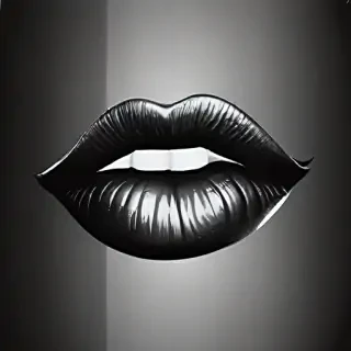 lips clipart black and white