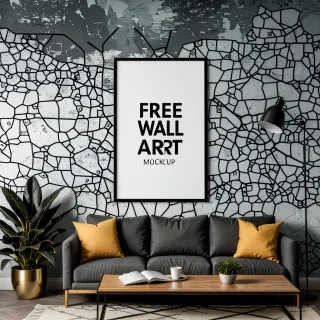 free wall art mockup