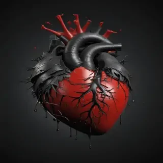 broken heart black background