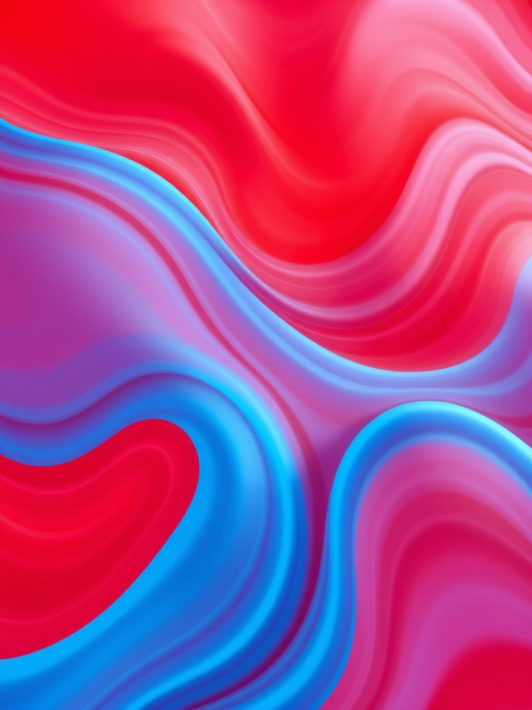 Create a vibrant abstract pattern of red and blue wavy lines flowing in a rhythmic pattern, using a high-resolution DSLR camera with a f/2.8 aperture, ISO 100, 50mm lens, shot from a slight low angle to enhance depth and detail.