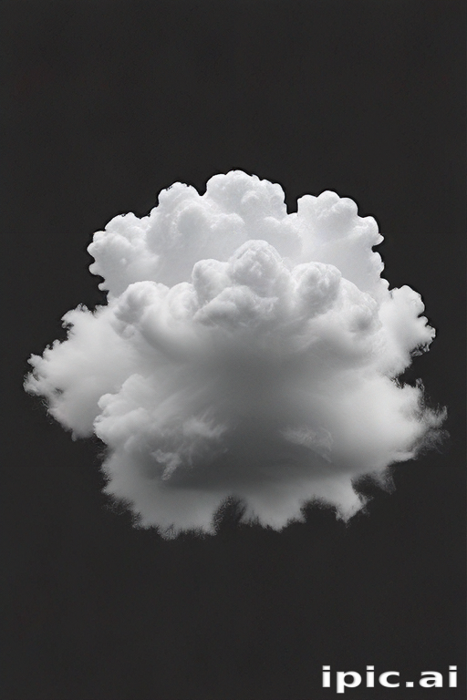 Fluffy White Cloud Against a Dark Background Creating a Dramatic Contrast