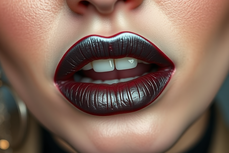 Edgy "Gunmetal Grunge" liquid lipstick featuring a long-wearing, transfer-proof formula with a metallic finish, ideal for alternative and rock-inspired makeup styles