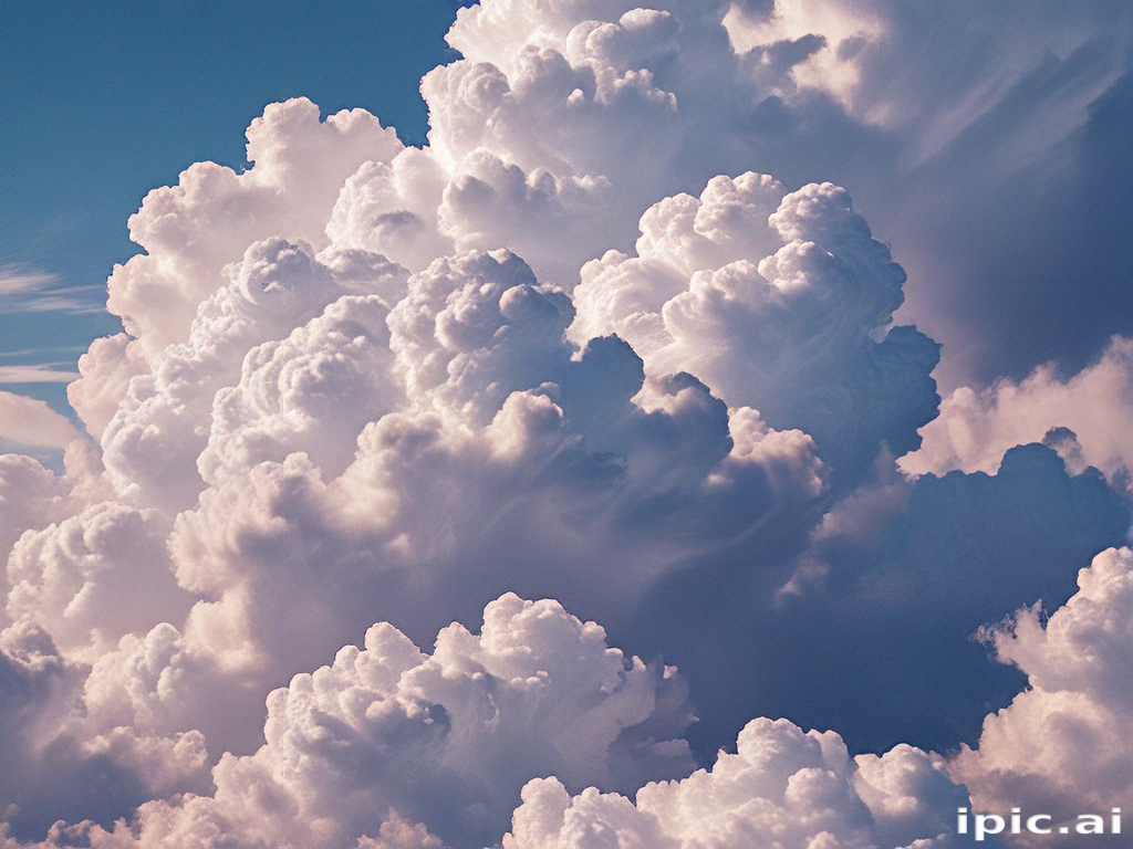 Majestic Cotton Candy Clouds Forming in a Bright Blue Sky Above.