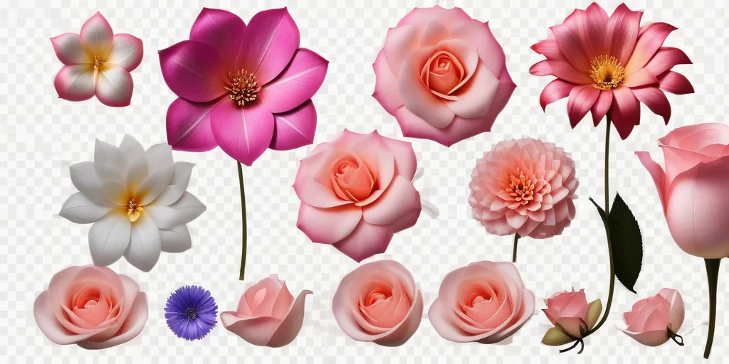 real flowers transparent background