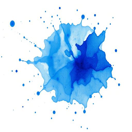 Create a high-resolution abstract watercolor splash in shades of blue with a soft texture, using a Canon EOS R5, 50mm lens, f/2.8 aperture, ISO 100, and natural lighting for enhanced vibrancy and detail.