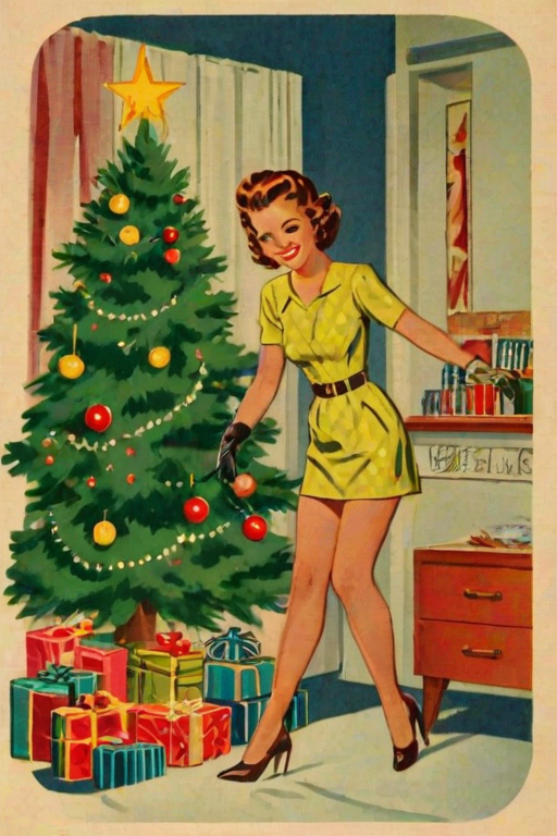 retro christmas image