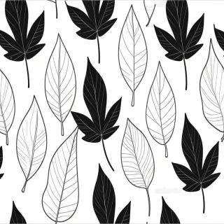 black and white leaf clip art