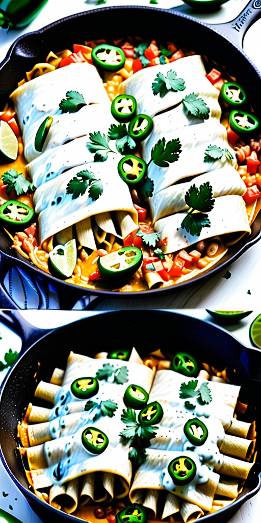 green chile chicken skillet enchiladas