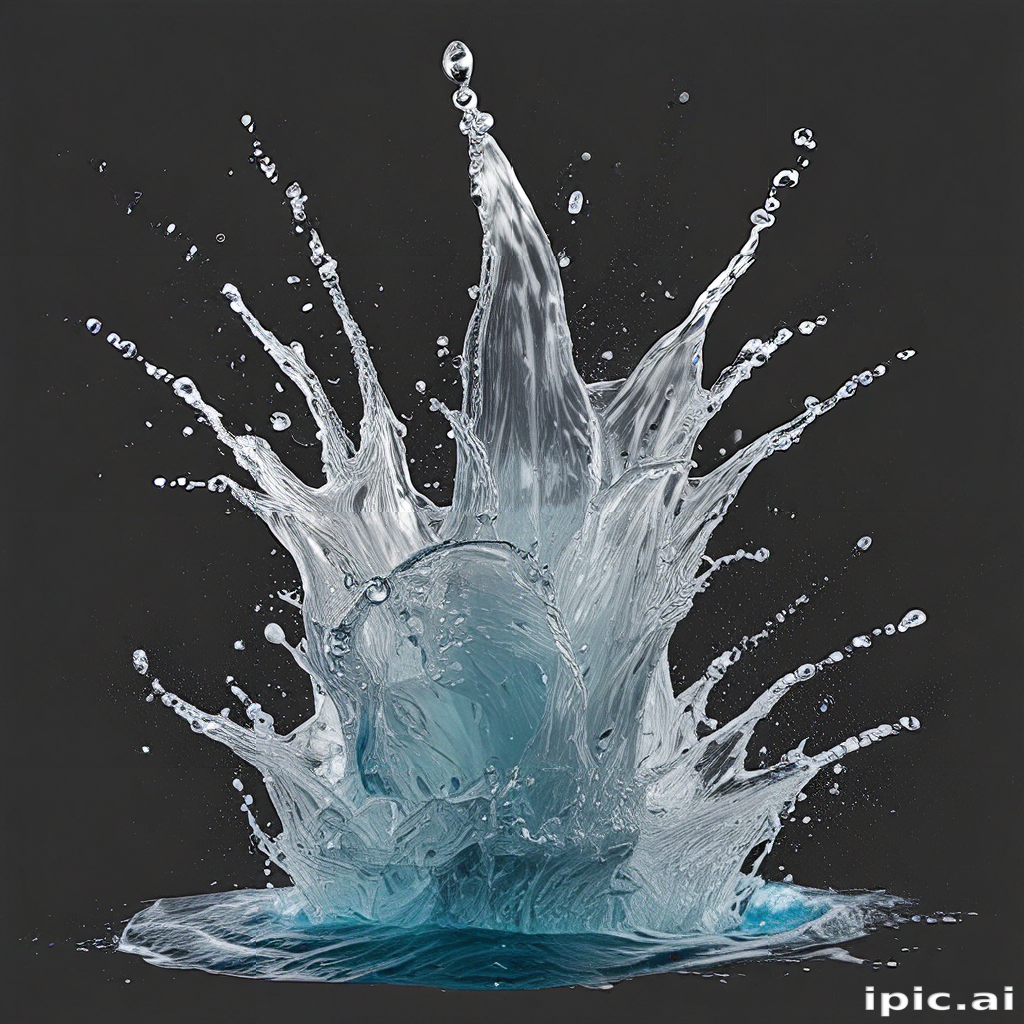 Captivating Splash of Water Creating Dynamic Patterns Against a Dark ...