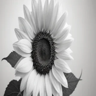 clip art sunflower black and white