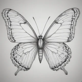 outline drawing of a butterfly