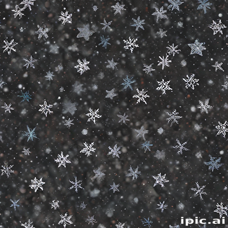 Delicate Snowflakes Gently Falling Against a Dark Background in Winter ...