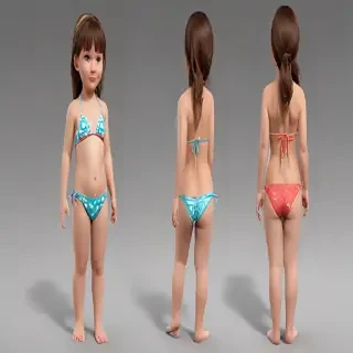 little girl in bikini ai