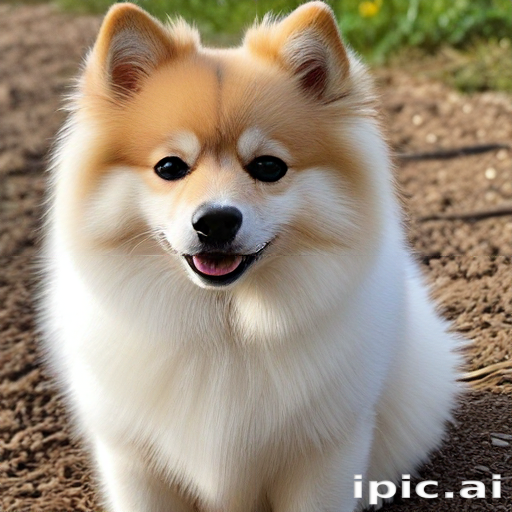 A Cheerful Fluffy Dog Enjoying a Sunny Day Outdoors in Nature.