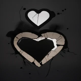 broken black heart