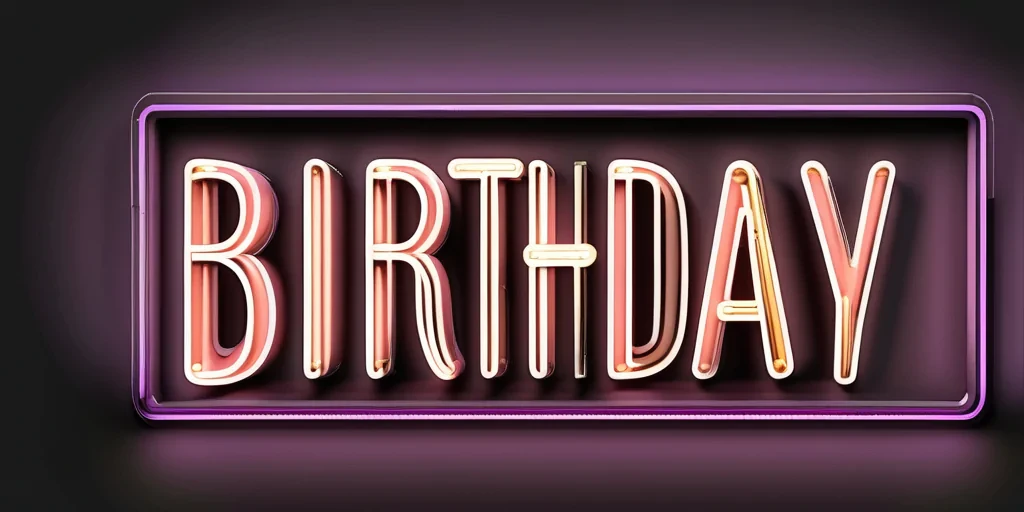 happy birthday neon sign png