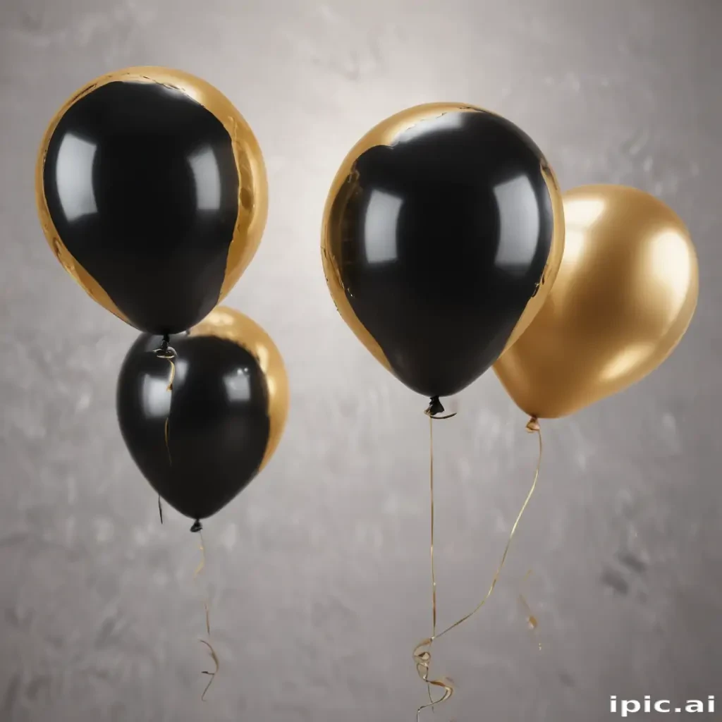black and gold balloons png