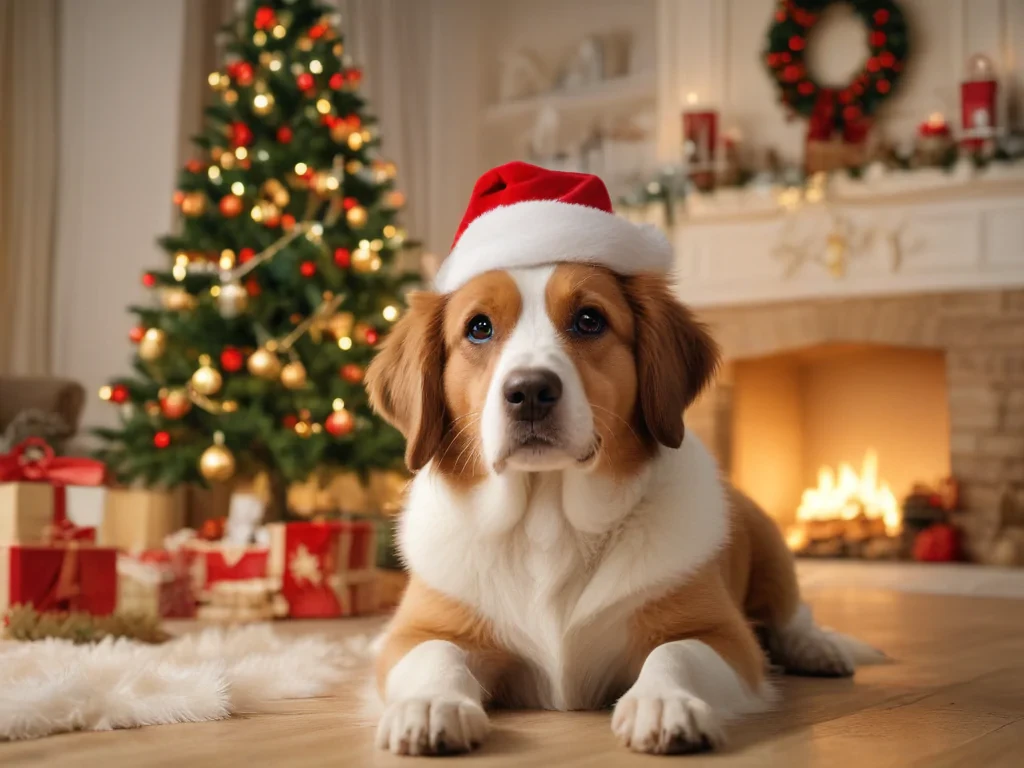 christmas dog wallpaper cute