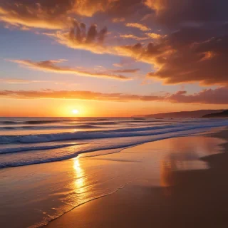 sun set on beach