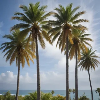 transparent palm trees