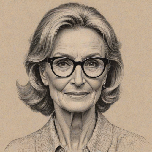Lovely Cloris Leachman, pencil sketch, portrait of Delightful woman 1966s in glasses, hair style beatnik, outline, clear lines, fine lines, 8k
